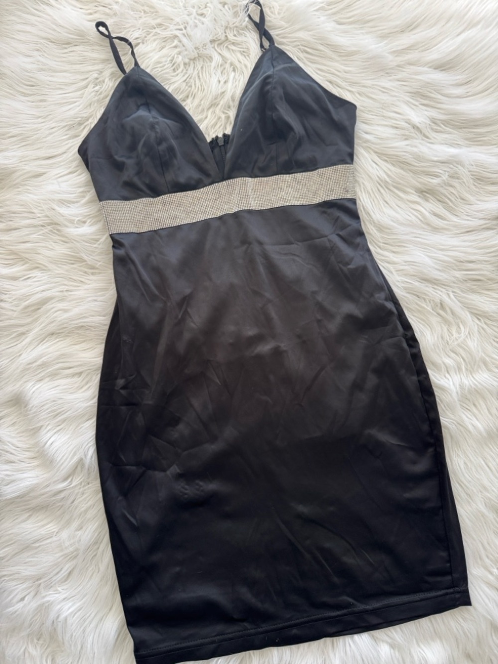 AKIRA Black Satin Mini Dress – Worn Once – Size Small